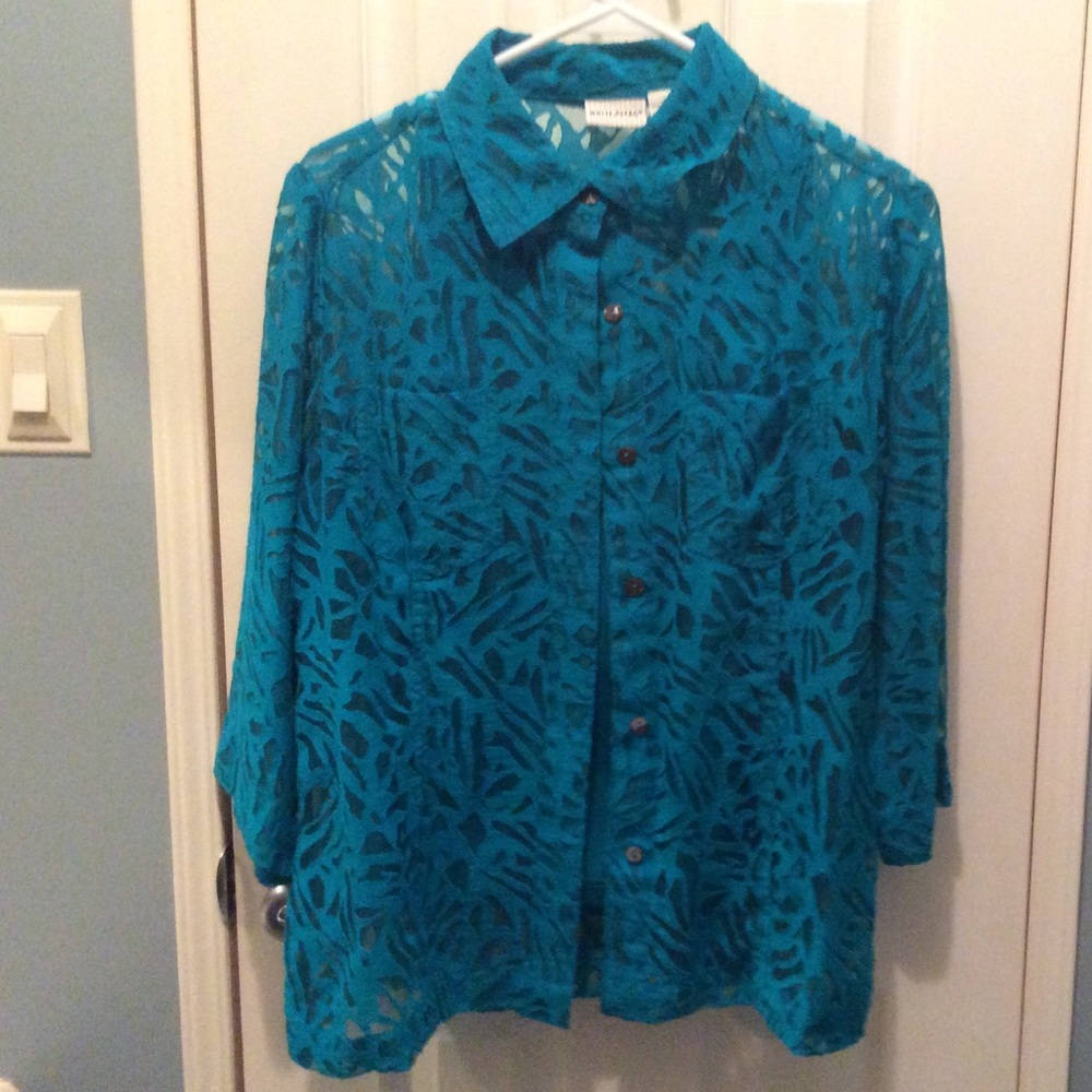 NWOT Green dress shirt/tank top